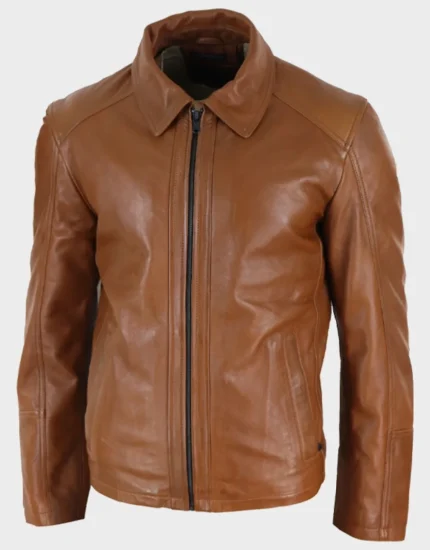 Men’s Classic Leather Zipped Jacket